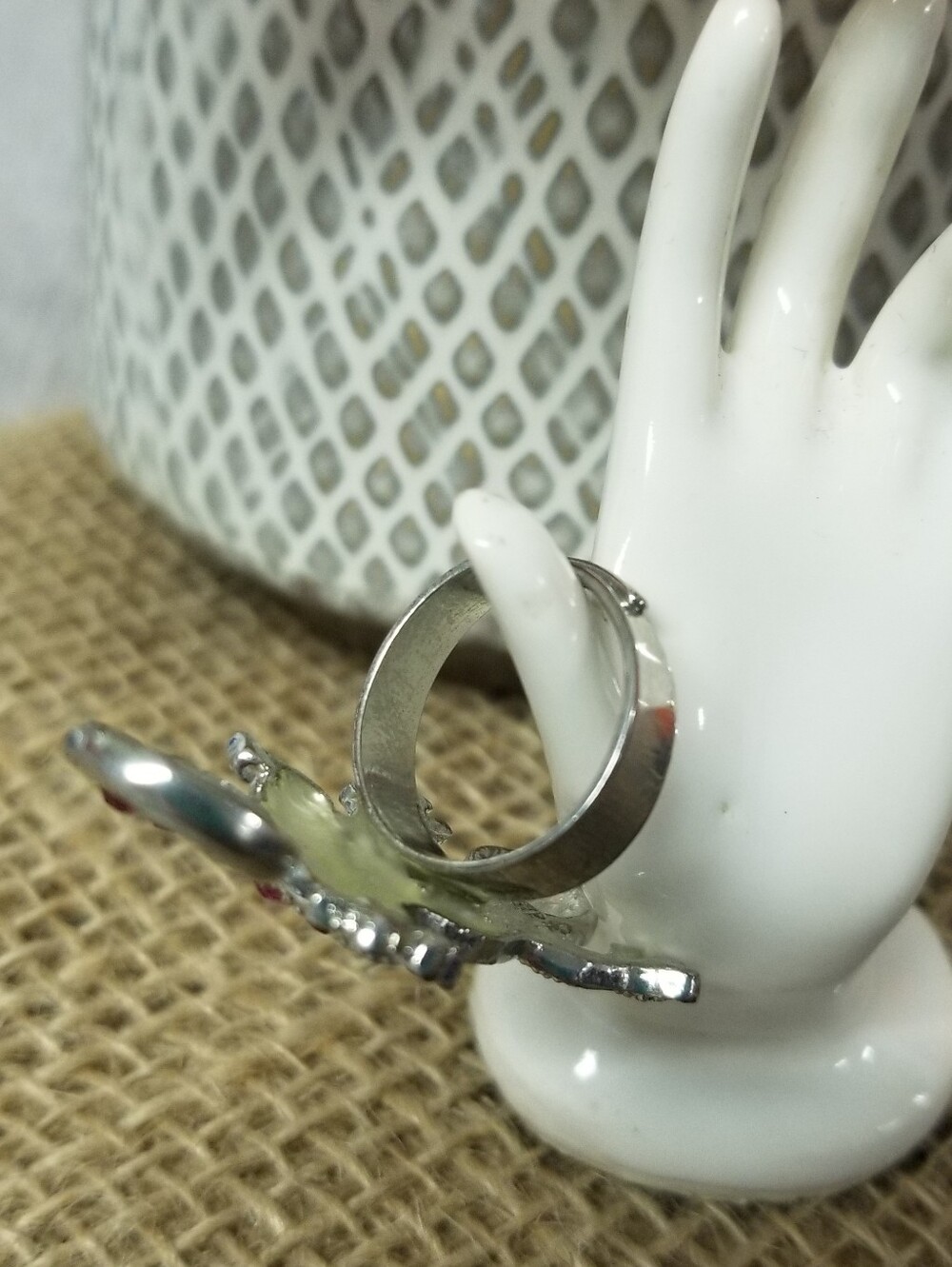 Charming Pink Rhinestone Lizard Ring - Picture 3 of 5